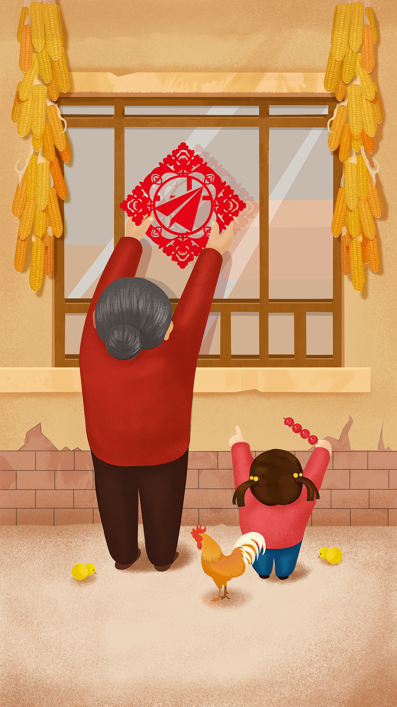 插画春节/小年/过年闪屏页、父亲节闪屏页、拼搏闪屏页（图ZMTM2ODgzNjgw） - 创作习作 - 站酷设计师焦筱民原创素材 - 站酷ZCOOL