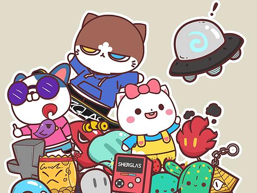 夏格拉斯潮酷向插画练习