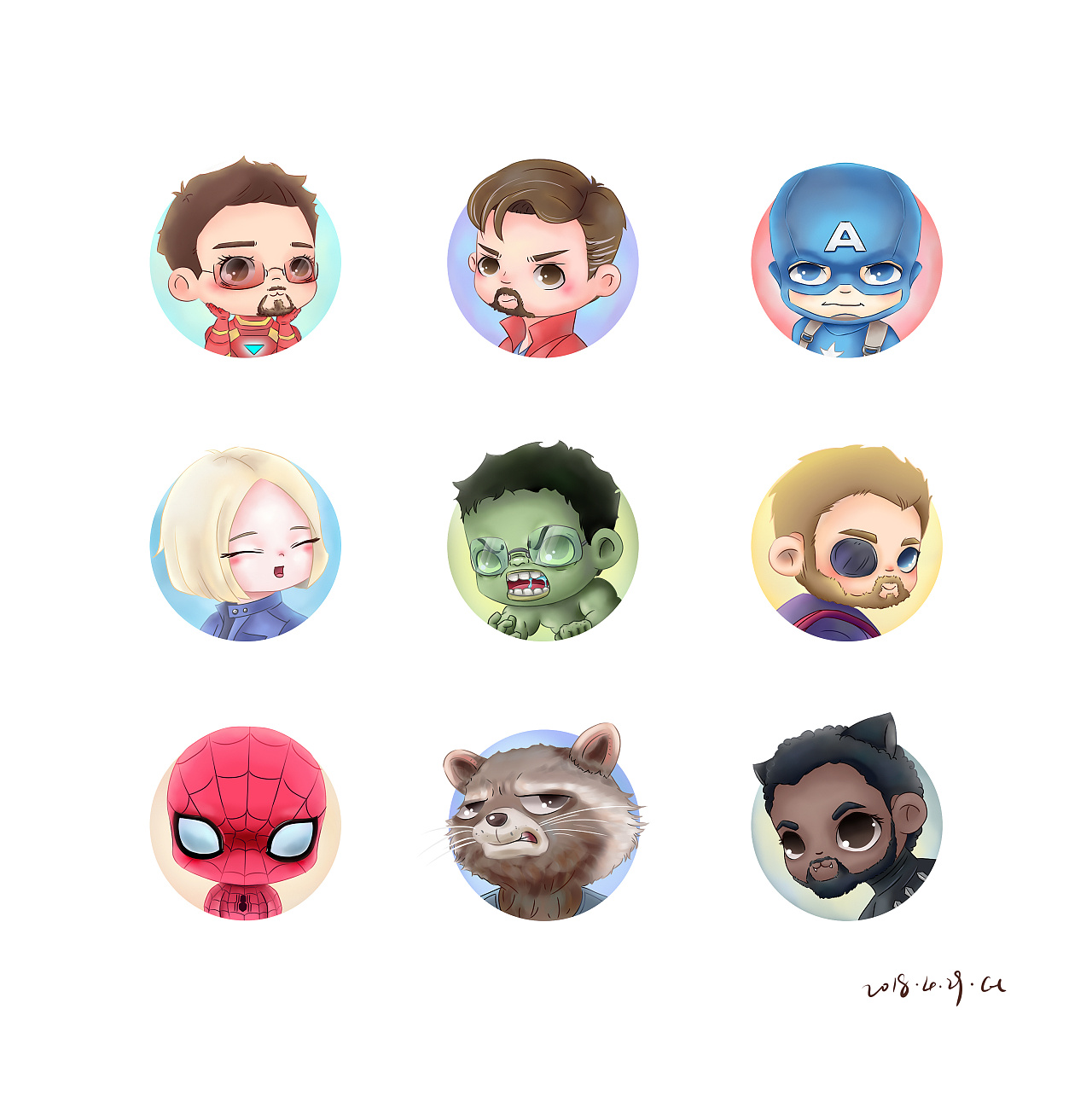 Q版漫威|插画|插画习作|呈图 - 原创作品 - 站酷