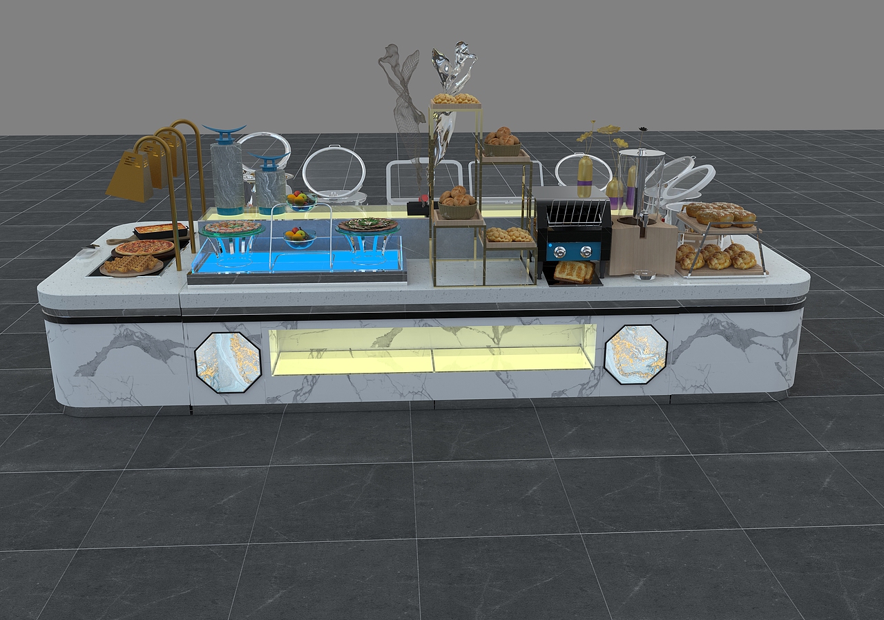 石纹板自助餐台定制