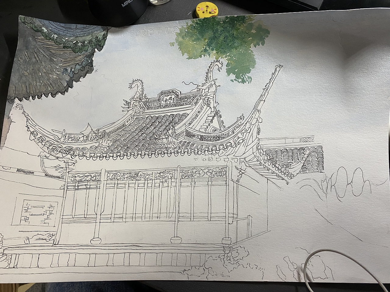 宁波城隍庙简笔画图片