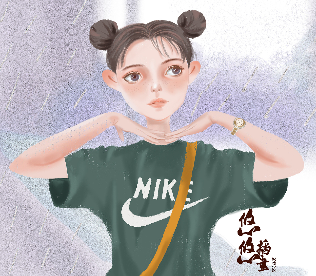 给自己画的微信头像,头发没画好