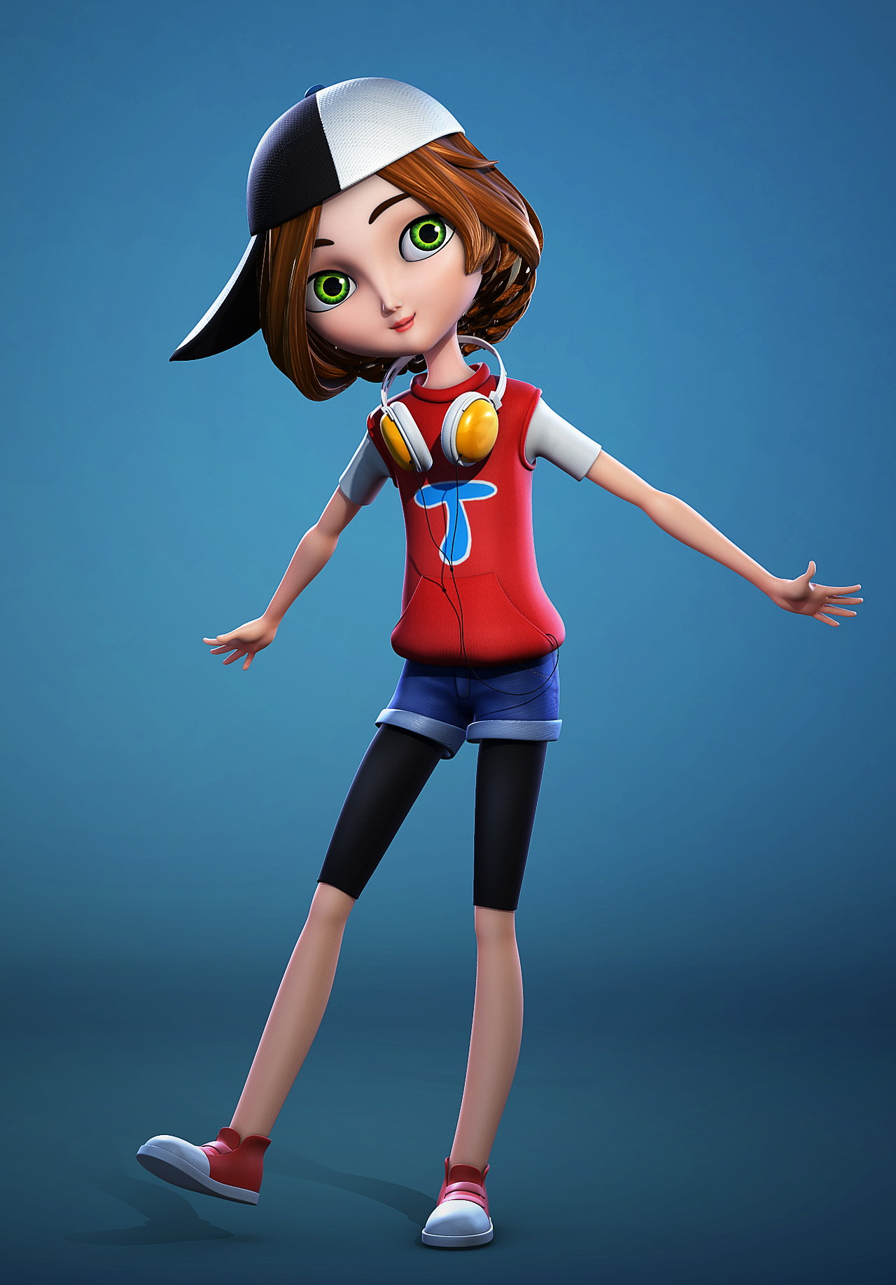 卡通女孩|三维|动画/影视|动漫老许_原创作品-站酷zcool