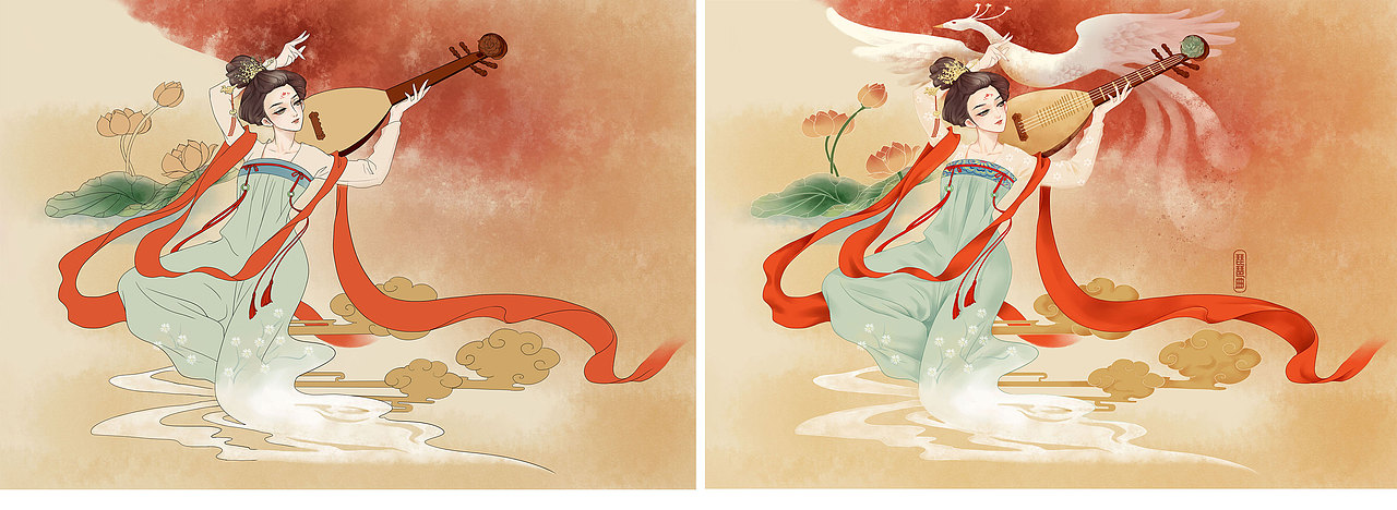 琵琶曲古风人物（图ZMTgzODk2MTY4） - 创作习作 - 站酷设计师迷途猫本尊原创素材 - 站酷ZCOOL