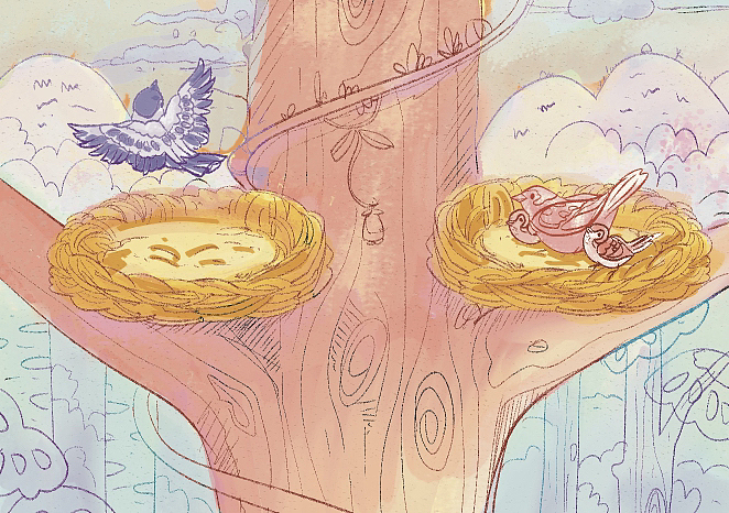 小鸟妈妈的烦恼(图ZMzQ3NjMzMTc2) - 商业插画 - 站酷设计师橙子与猫插画师原创素材 - 站酷ZCOOL