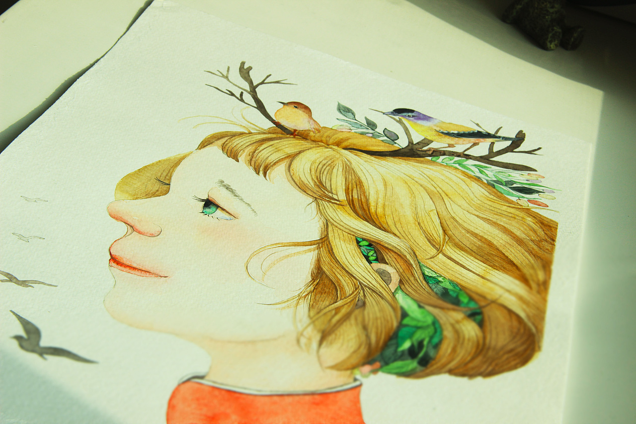 創(chuàng)作一個女孩~（圖ZNjg1ODA0MzI=） - 商業(yè)插畫 - 站酷設(shè)計師兩尾原創(chuàng)素材 - 站酷ZCOOL