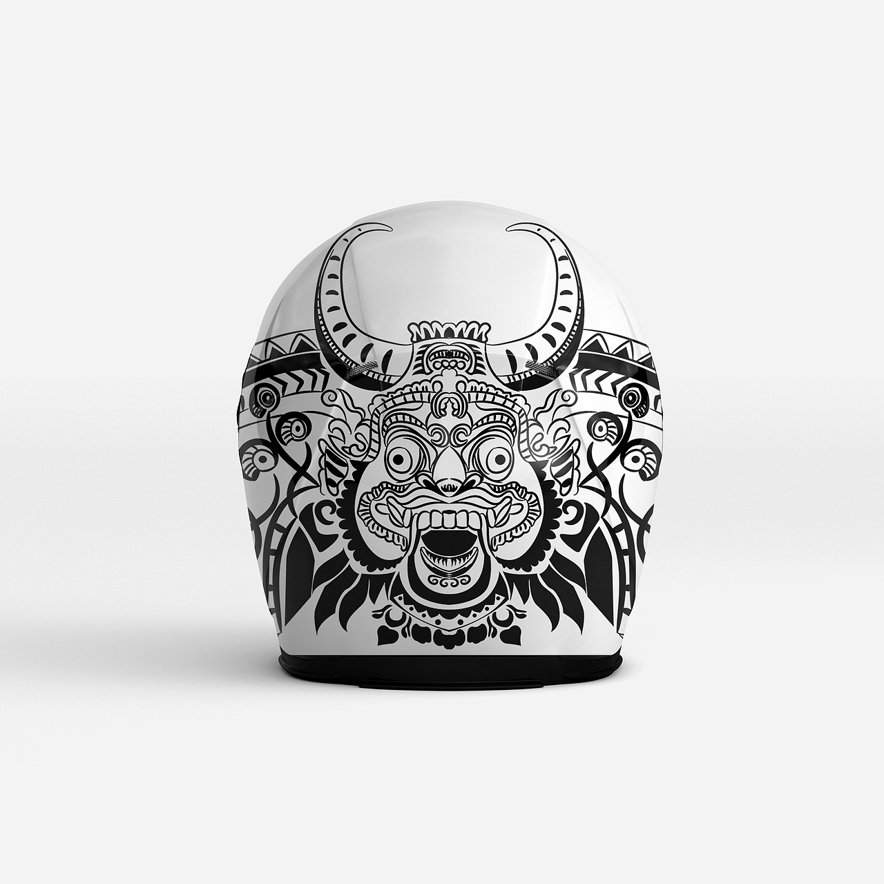 牛年图腾图案头盔图案设计