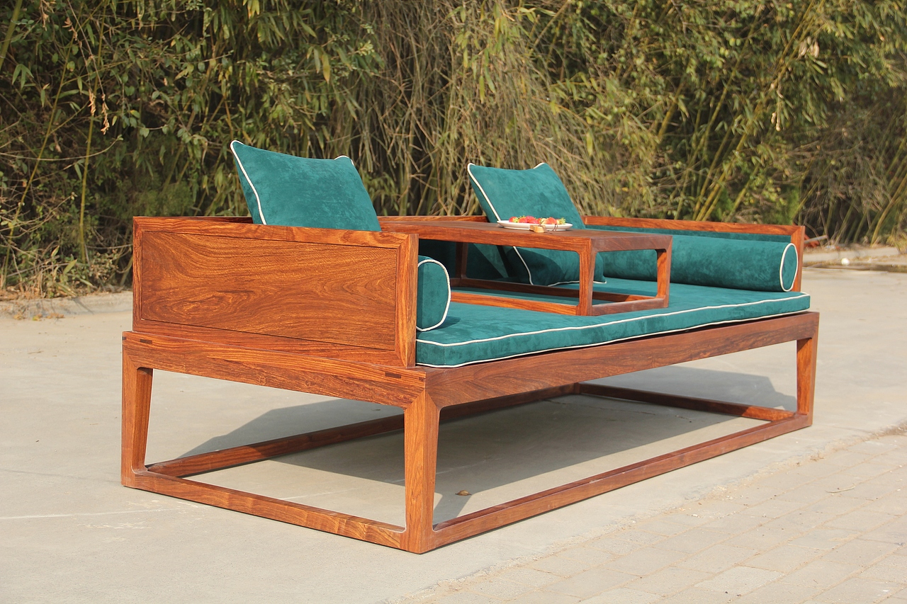 非洲草花梨罗汉床+禅椅三件套（图ZMTQ4NTU4MTQ4） - 生活用品 - 站酷设计师lishengkai2013原创素材 - 站酷ZCOOL