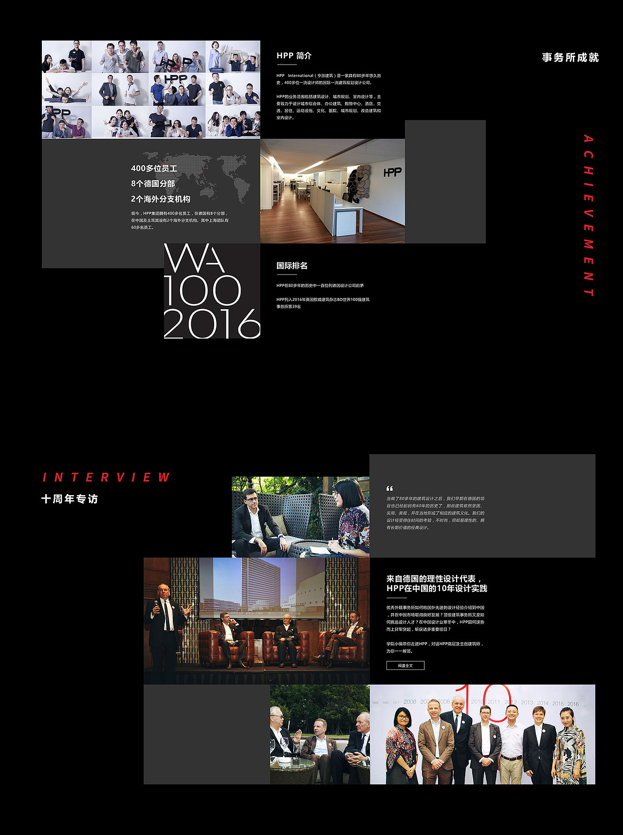 HPP建筑上海10周周年庆网页设计与开发