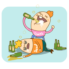 喝酒喝多了的动画表情图片