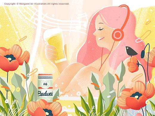 百威啤酒！罐身插画涂鸦