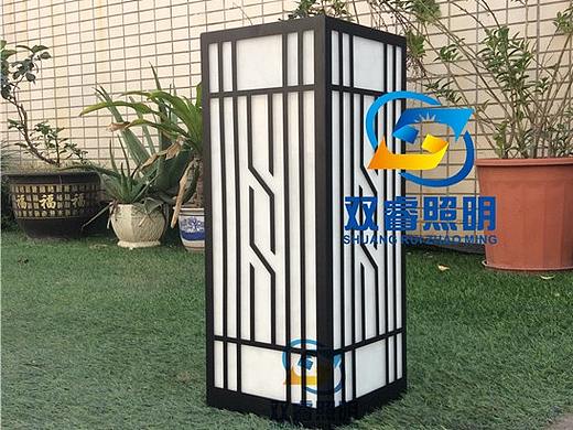 不锈钢柱头灯新中式雕花电镀太阳能柱头灯仿云石户外灯