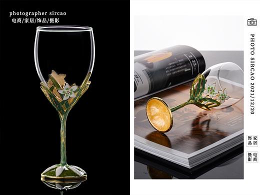 珐琅彩·梅兰竹菊·红酒杯