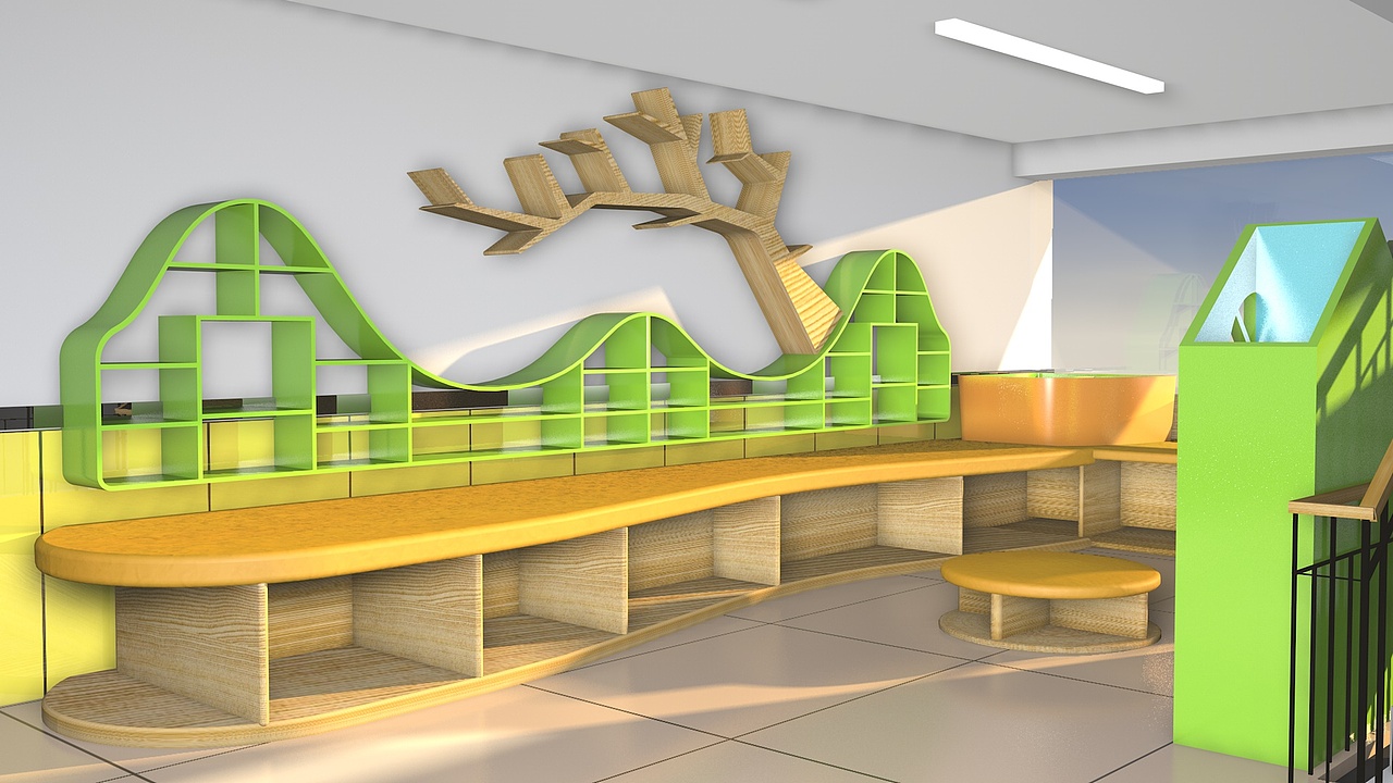 小学学校图书角|空间|家装设计|醒山夜游_原创作品-站酷zcool