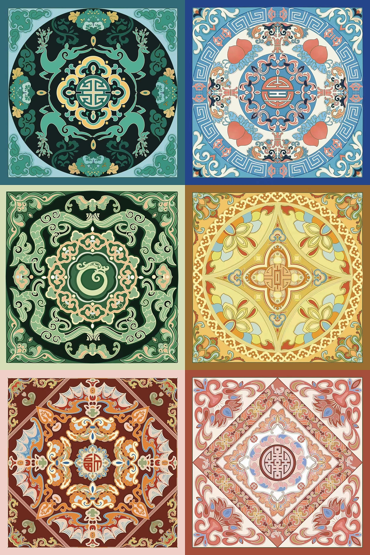 福禄寿喜财权纹样