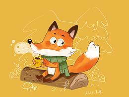 小狐狸可爱插画