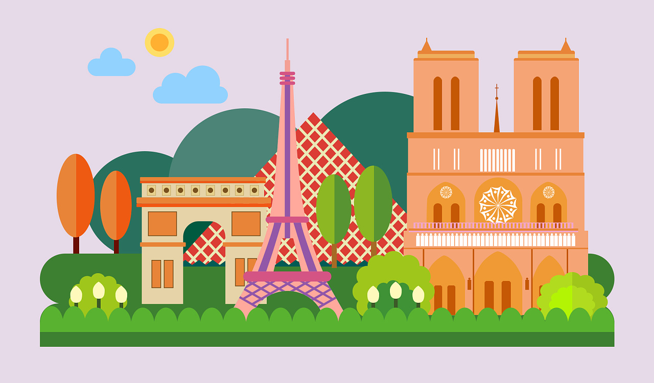 "地标"插画设计