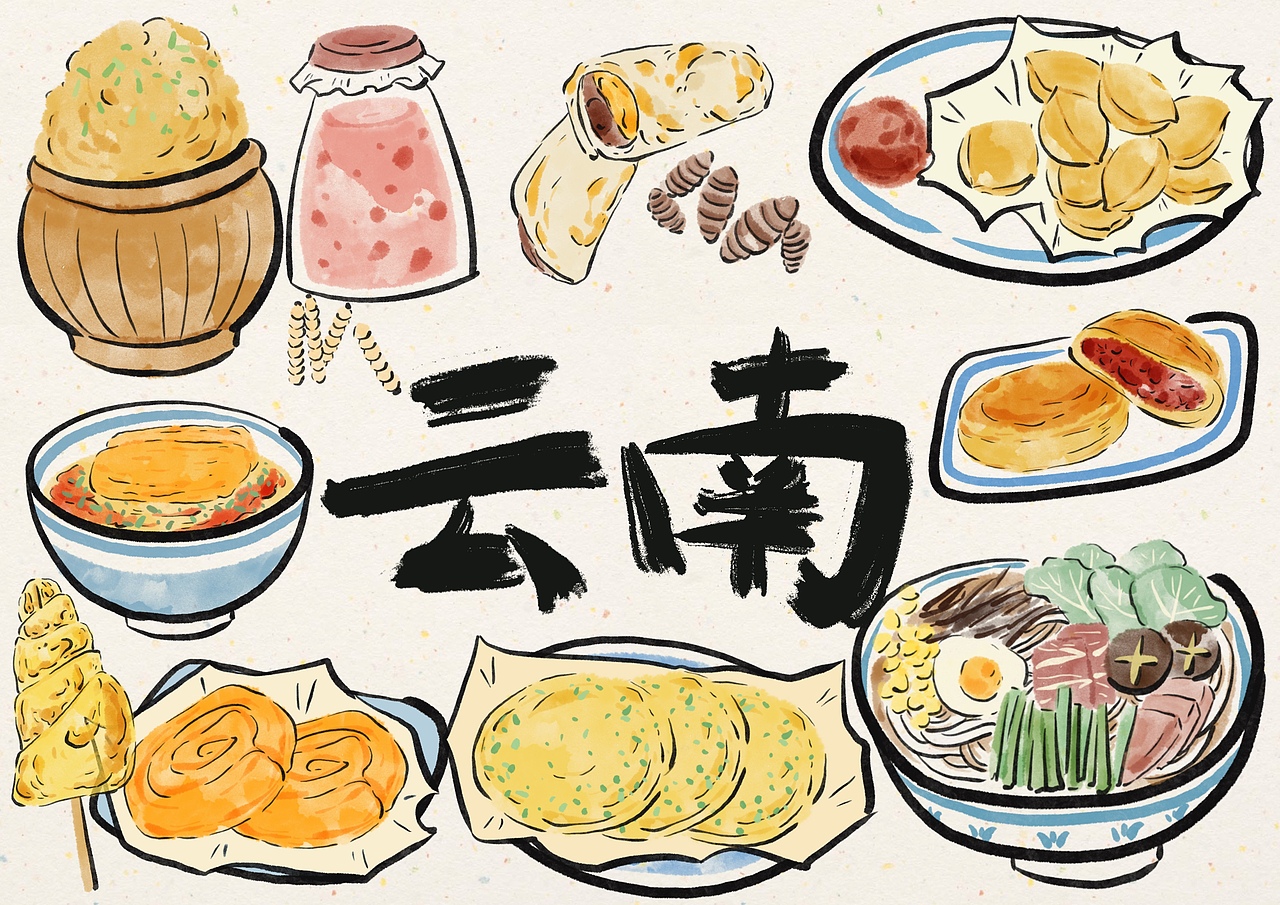 城市美食插画第二弹（图ZMzgwNDY4MjQ4） - 创作习作 - 站酷设计师兔道格斯原创素材 - 站酷ZCOOL