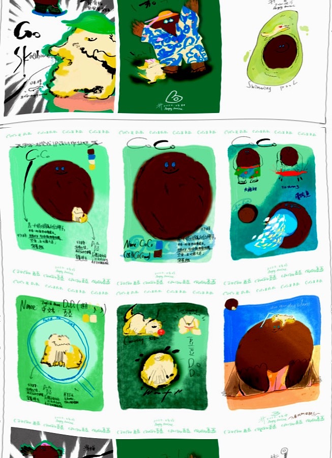 IP设计-coco&dodo的幸福生活（图ZMjA3MDk2MDE2） - 创作习作 - 站酷设计师粉头发annine原创素材 - 站酷ZCOOL