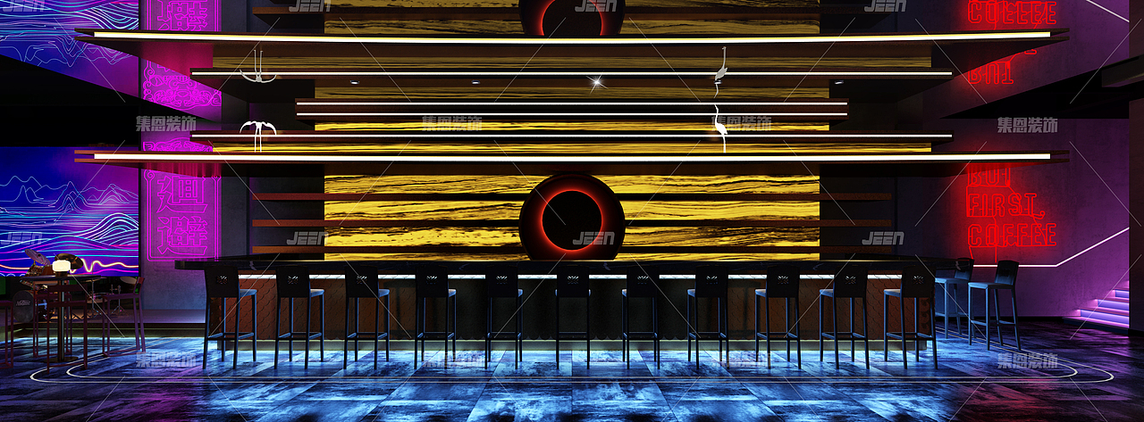 仙门水镇酒吧_酒吧设计效果图_酒吧设计方案（图ZMjc3NTYyNjA0） - 商业空间设计 - 站酷设计师集恩餐饮全案设计原创素材 - 站酷ZCOOL
