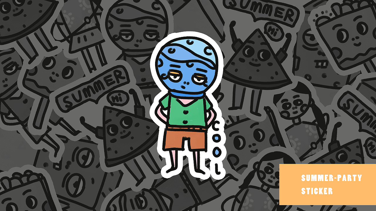 贴纸插画（图ZMTgwNDE3MTQw） - 商业插画 - 站酷设计师两只米奇的身高差原创素材 - 站酷ZCOOL