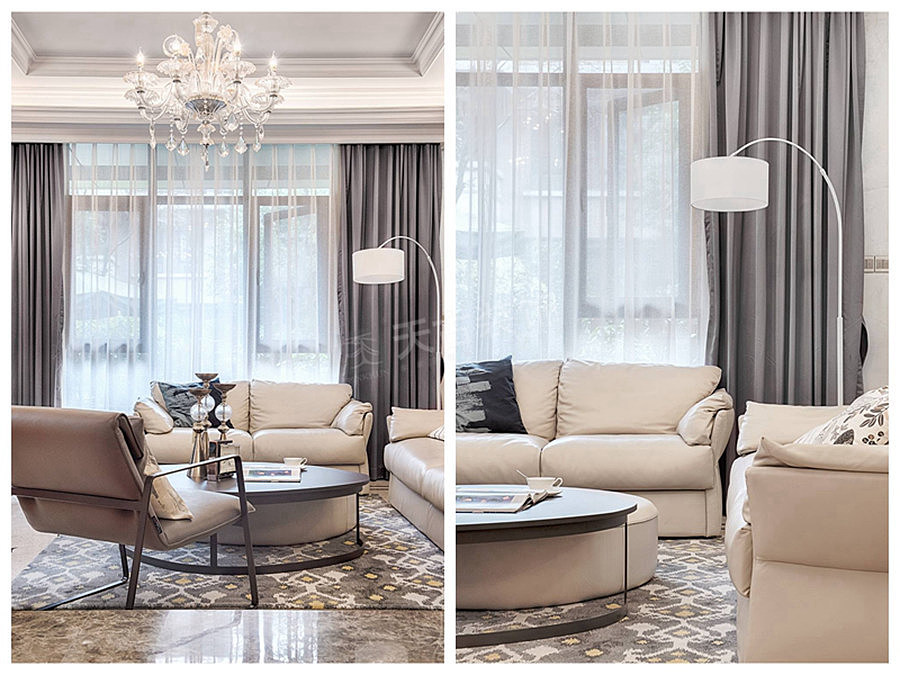 重庆万科联排别墅装修方案实景-轻奢风格别墅设计作品