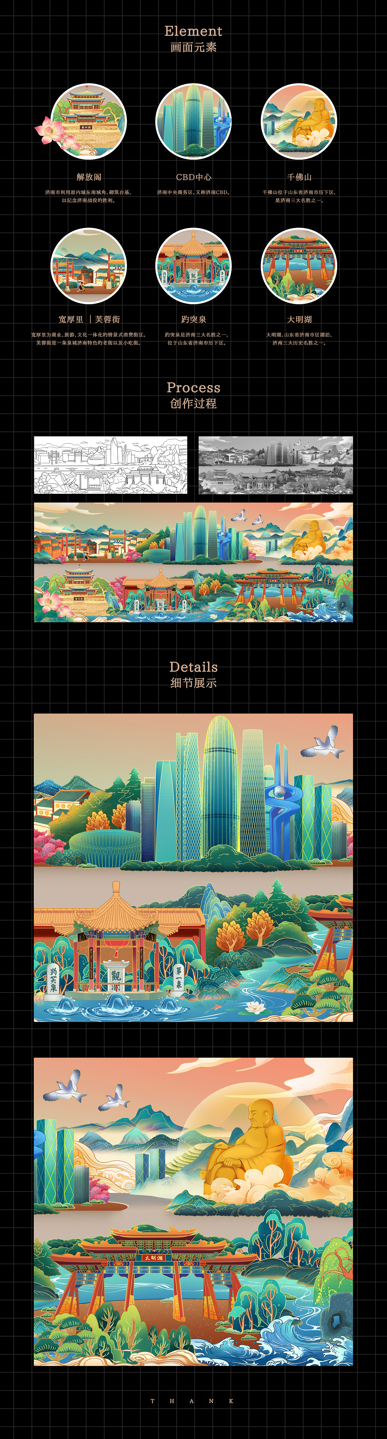 国潮·济南I城市地标动态插画（图ZMzM3MzA3MDYw） - 商业插画 - 站酷设计师Pepe王原创素材 - 站酷ZCOOL