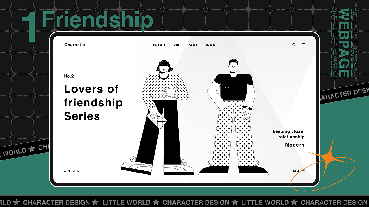 扁平夸张人物插画