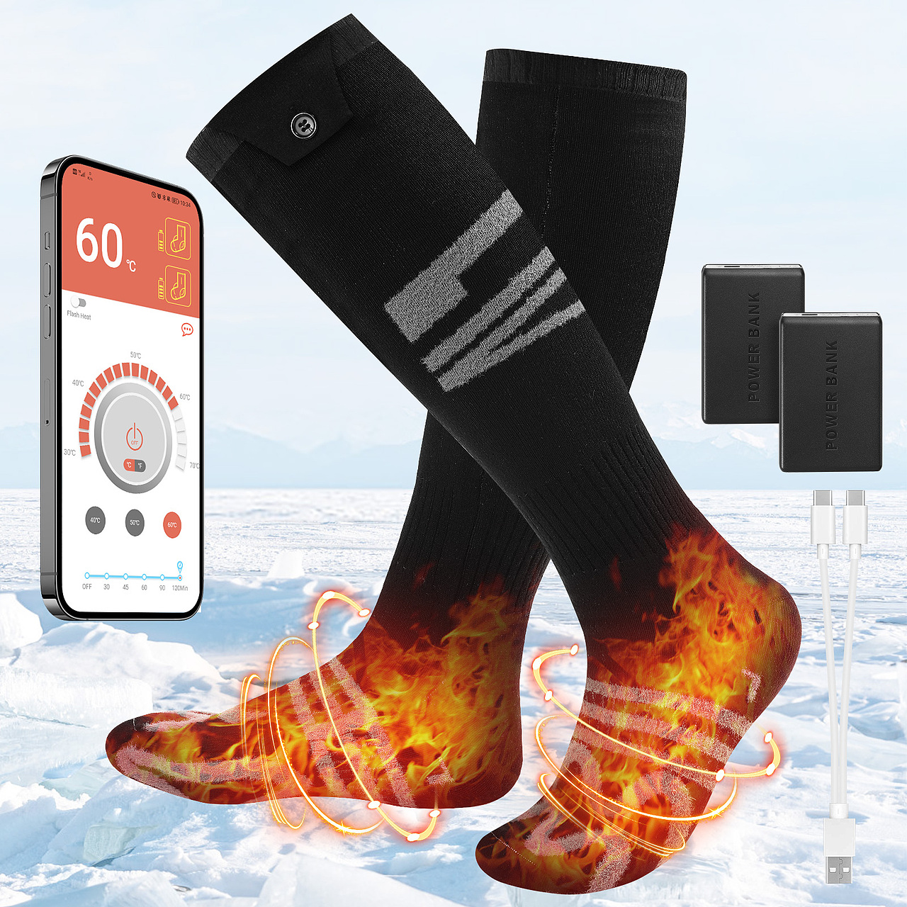 发热袜子 亚马逊主图 A+