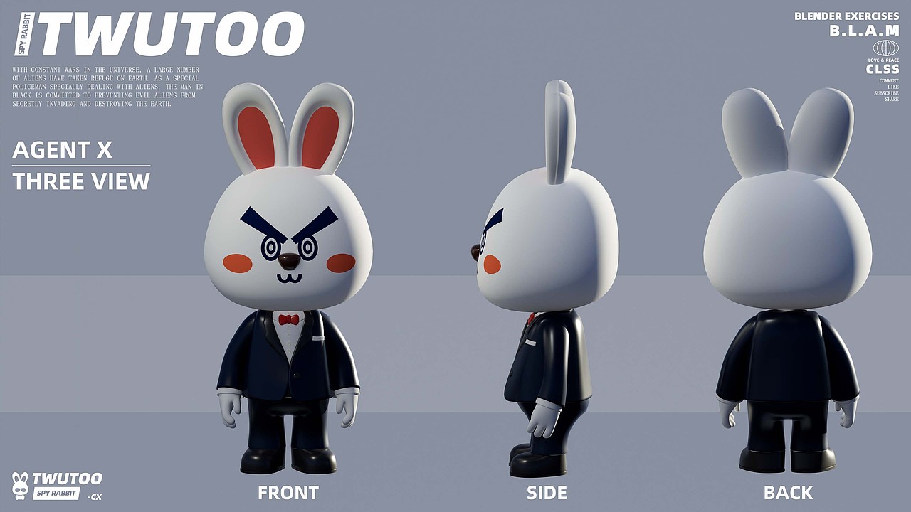 特务兔/TWUTOO（图ZMzI1MzA4ODYw） - IP形象 - 站酷设计师liangwenji原创素材 - 站酷ZCOOL