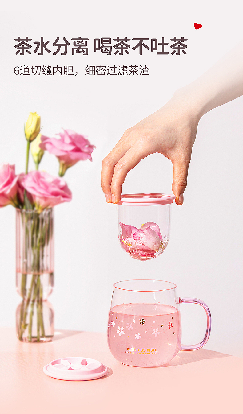 抖音店铺-KKF家居旗舰店产品樱花喵喵杯详情页设计