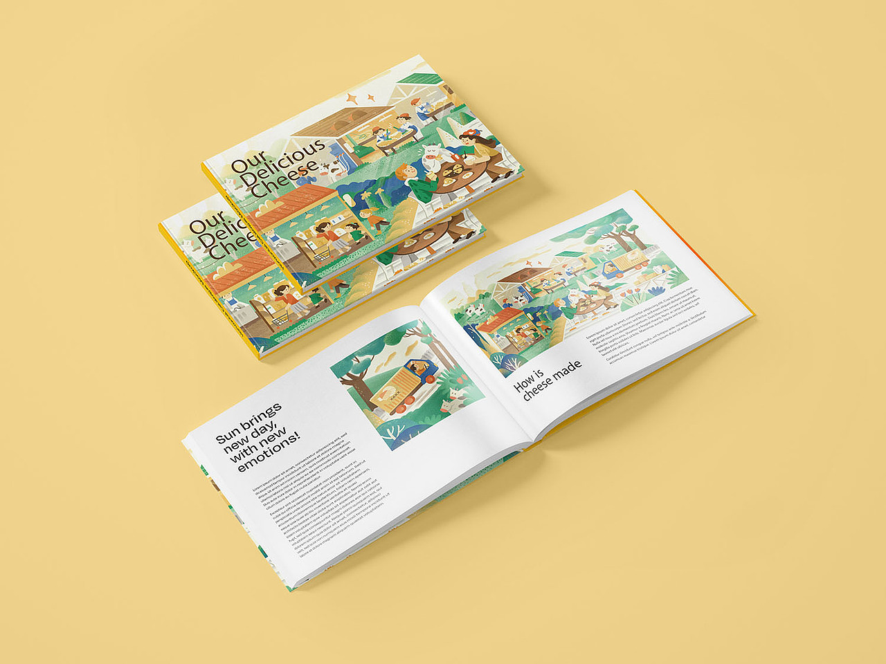 儿童绘本插画【奶酪的生产】（图ZMjU5NzQ2NjE2） - 商业插画 - 站酷设计师夏欢喜原创素材 - 站酷ZCOOL