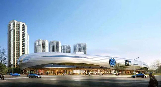 SM城市广场城市综合体设计呈飞碟形状,造型别具一格