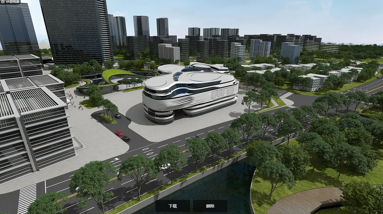 中心商业区建筑场景渲染（图ZMjY2ODgzNTM2） - 建筑设计 - 站酷设计师模袋云建筑云平台原创素材 - 站酷ZCOOL