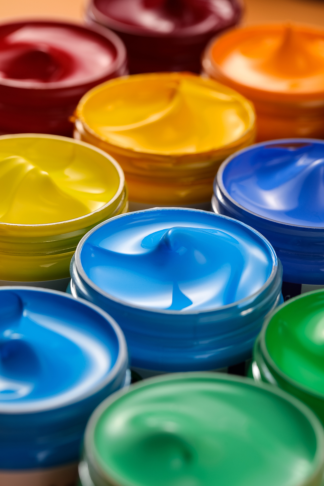 一组丙烯颜料拍摄图