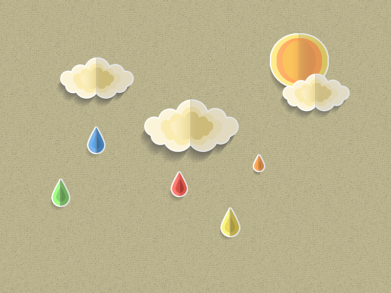 萌萌哒的纸片风格插画