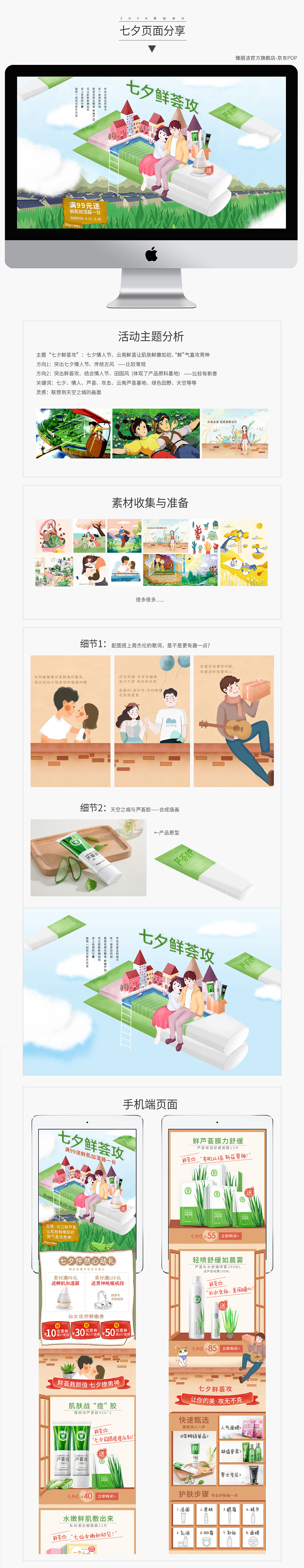 雅丽洁旗舰店-京东七夕情人节专题页面-合成插画-田园风格（图ZODk4Mjg1MDA=） - 电商 - 站酷设计师星晴coodi原创素材 - 站酷ZCOOL
