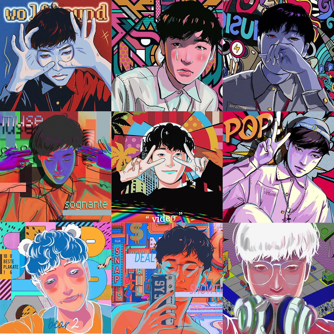 男生头像画（图ZMjA3MTI0Nzky） - 新锐潮流插画 - 站酷设计师九心巧克力原创素材 - 站酷ZCOOL