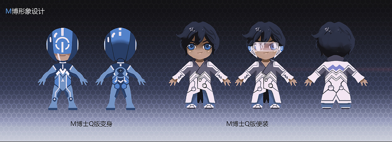 m博士q版变身 便装正背面