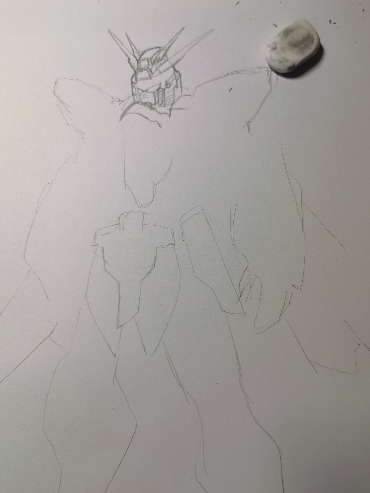 高达,临摹,打底稿到上色步骤