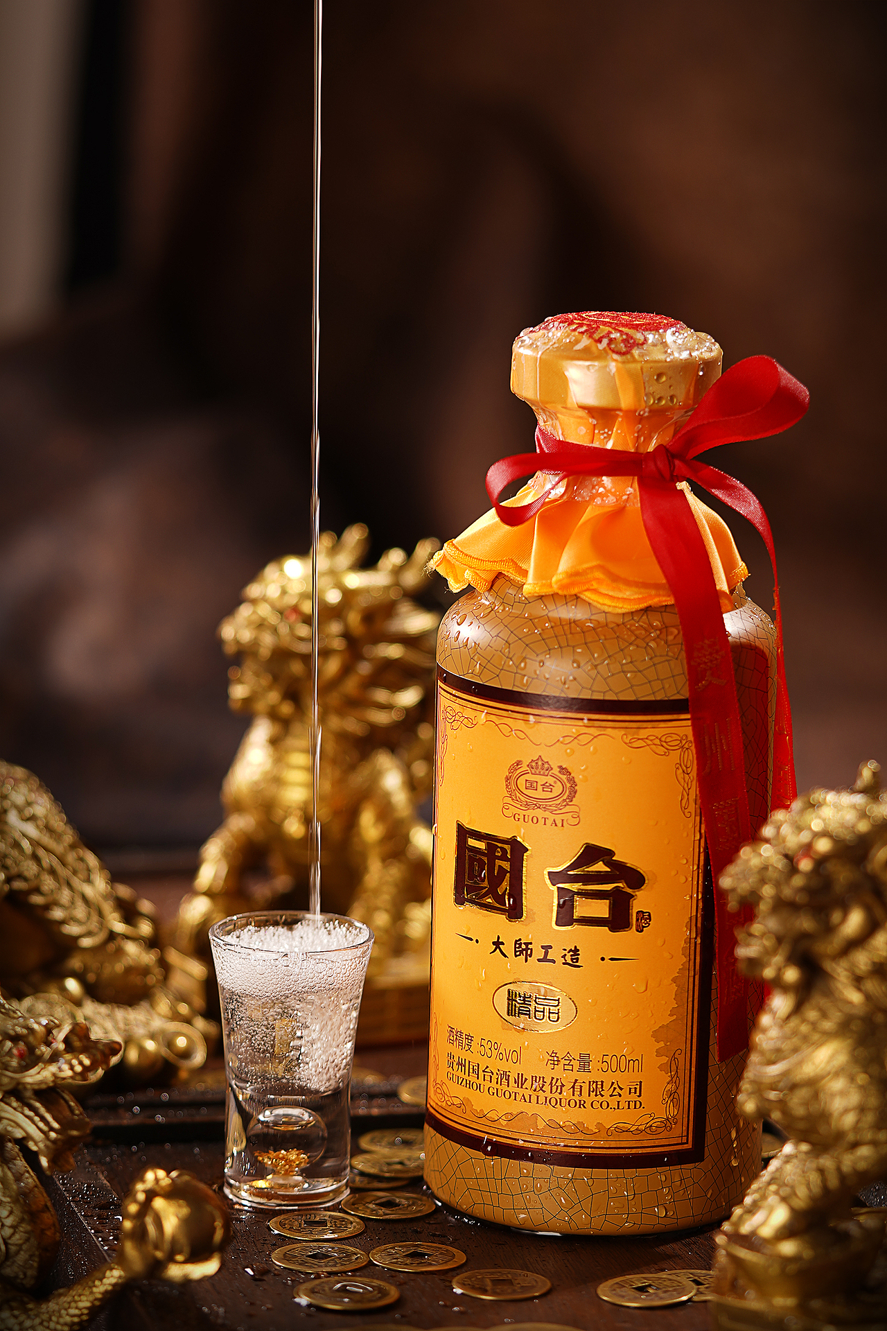 白酒拍摄国台大师工造精品酱香酒