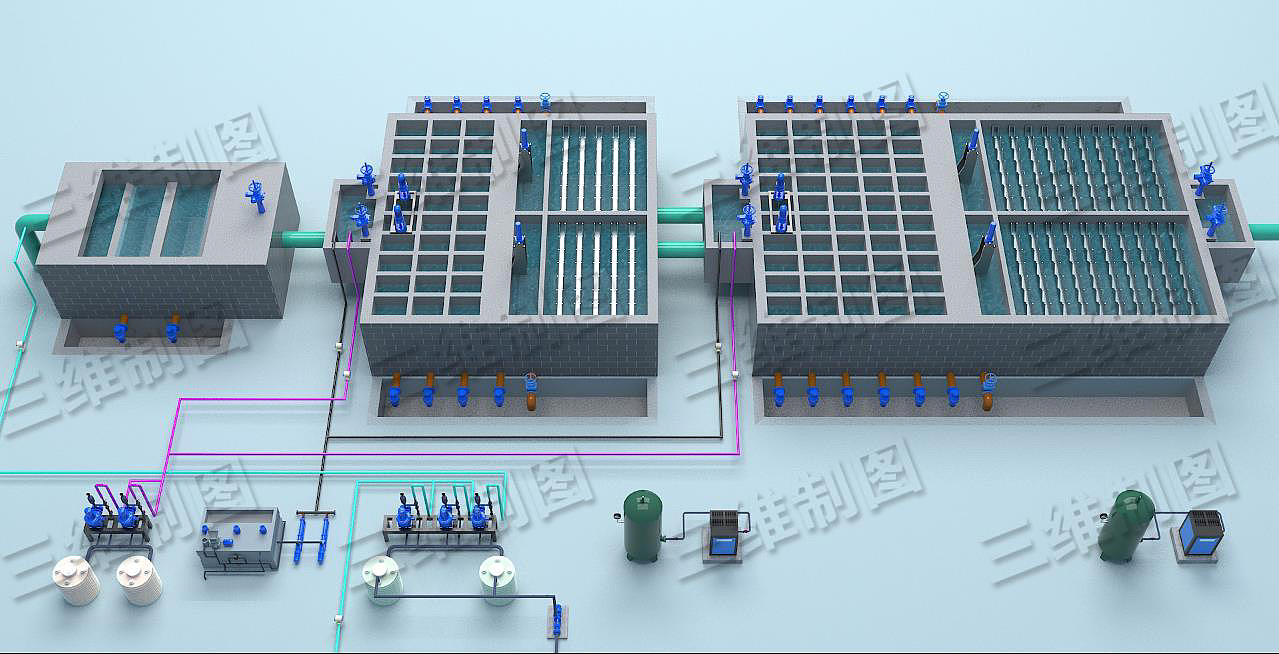 水廠沉淀池自動化組態(tài)界面（圖ZMzE3MDAyNDA0） - 場景 - 站酷設計師自控三維界面設計原創(chuàng)素材 - 站酷ZCOOL