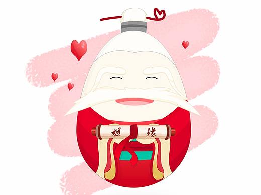 婚恋头像设计-不倒翁月老