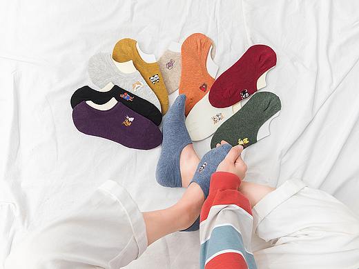 2020春夏刺绣隐形袜女袜短袜日系INS