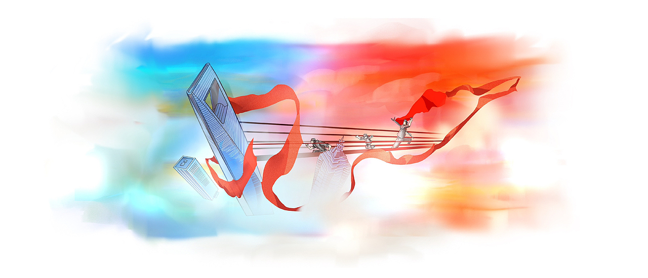 上海红色主题插画