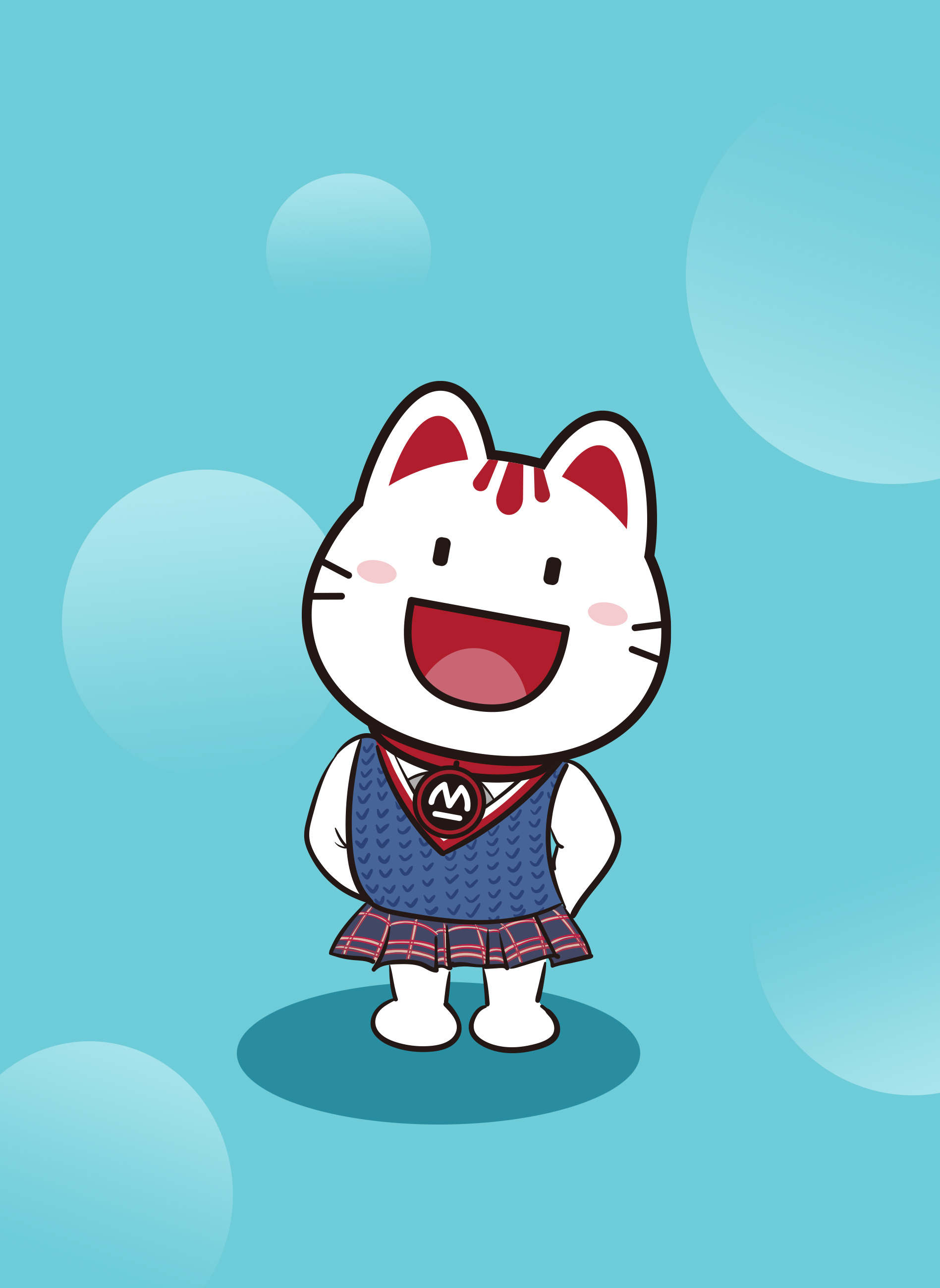 一组小招喵学生形态|插画|商业插画|张珺惟 - 原创