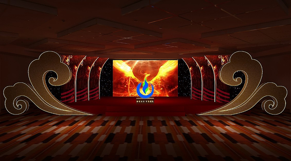 小小动画-某集团庆典活动3d效果图(舞台)