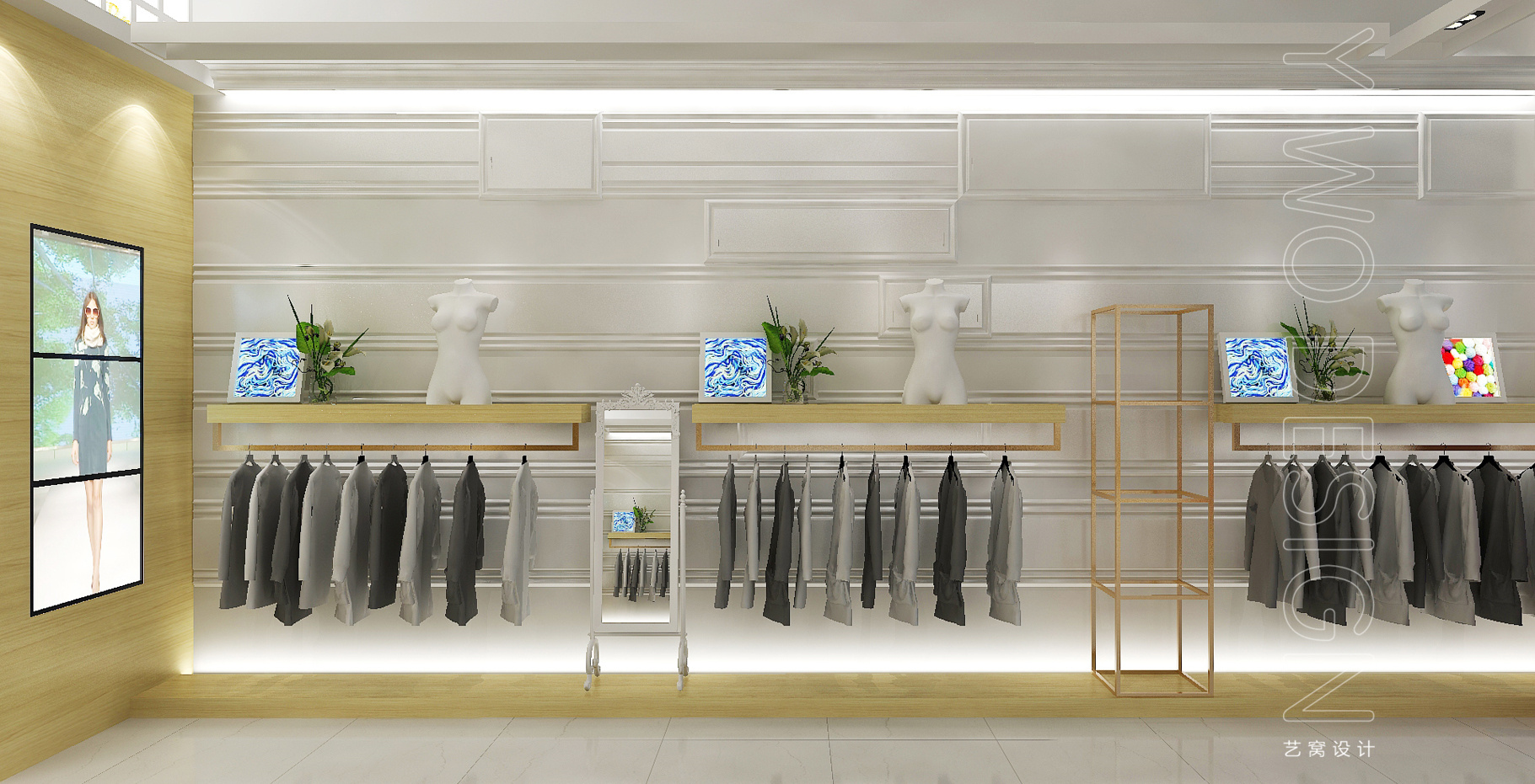 服装店设计|羊绒服饰店面设计