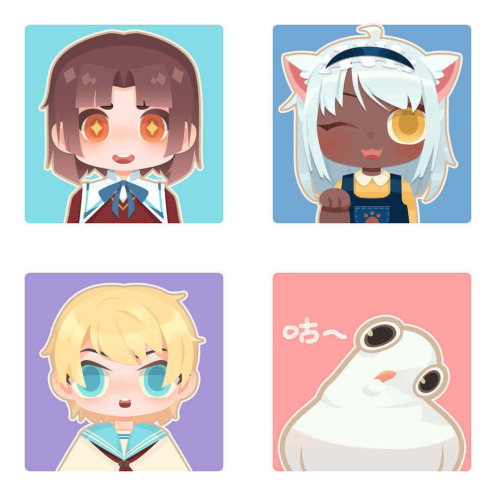 摸了几个Q版头像（图ZMjc2ODE2ODky） - 创作习作 - 站酷设计师文渊KINO原创素材 - 站酷ZCOOL