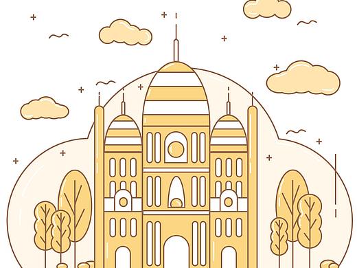 原创插画|扁平系列九座城（个人主页-ZNDIyMTg1MjQ=） - 创作习作 - 站酷设计师yunmi晓菁原创素材 - 站酷ZCOOL